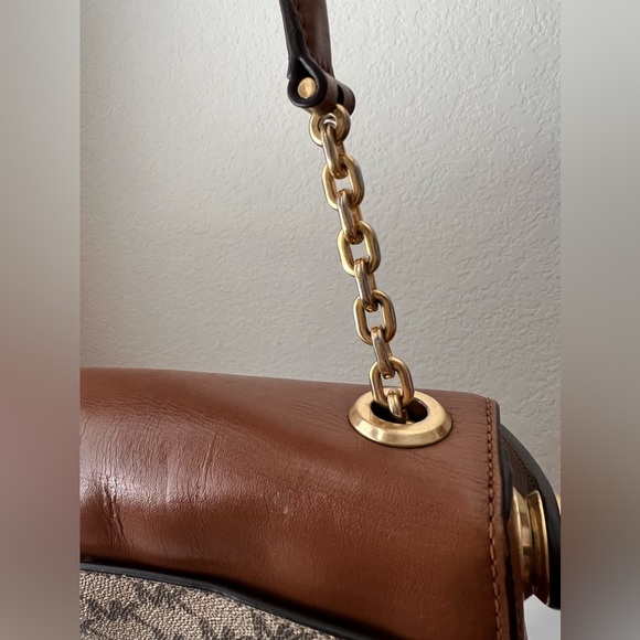 MICHAEL Michael Kors Brown & Tan Top Handle Logo Bag - Picture 8 of 11